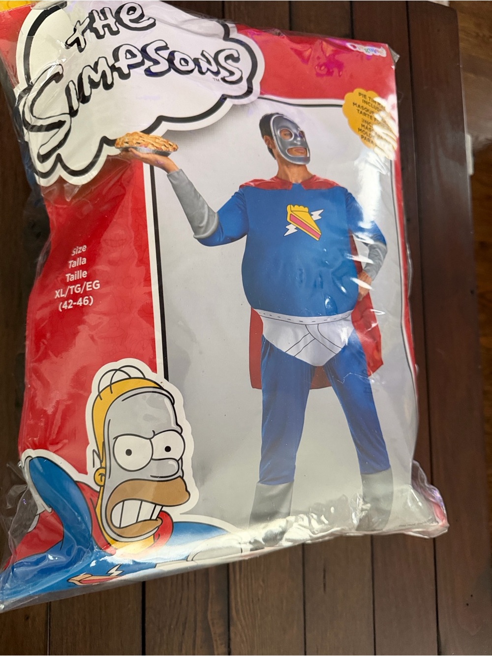 The Simpsons Homer Simpson Pie Man Costume Size XL Mens